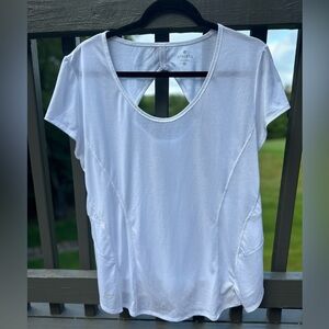 Athleta White Short Sleeve‎ Cut Out T-Shirt